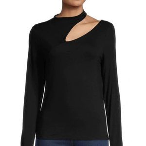DESIGN 365 Women's Cut-out Knit Top In Black